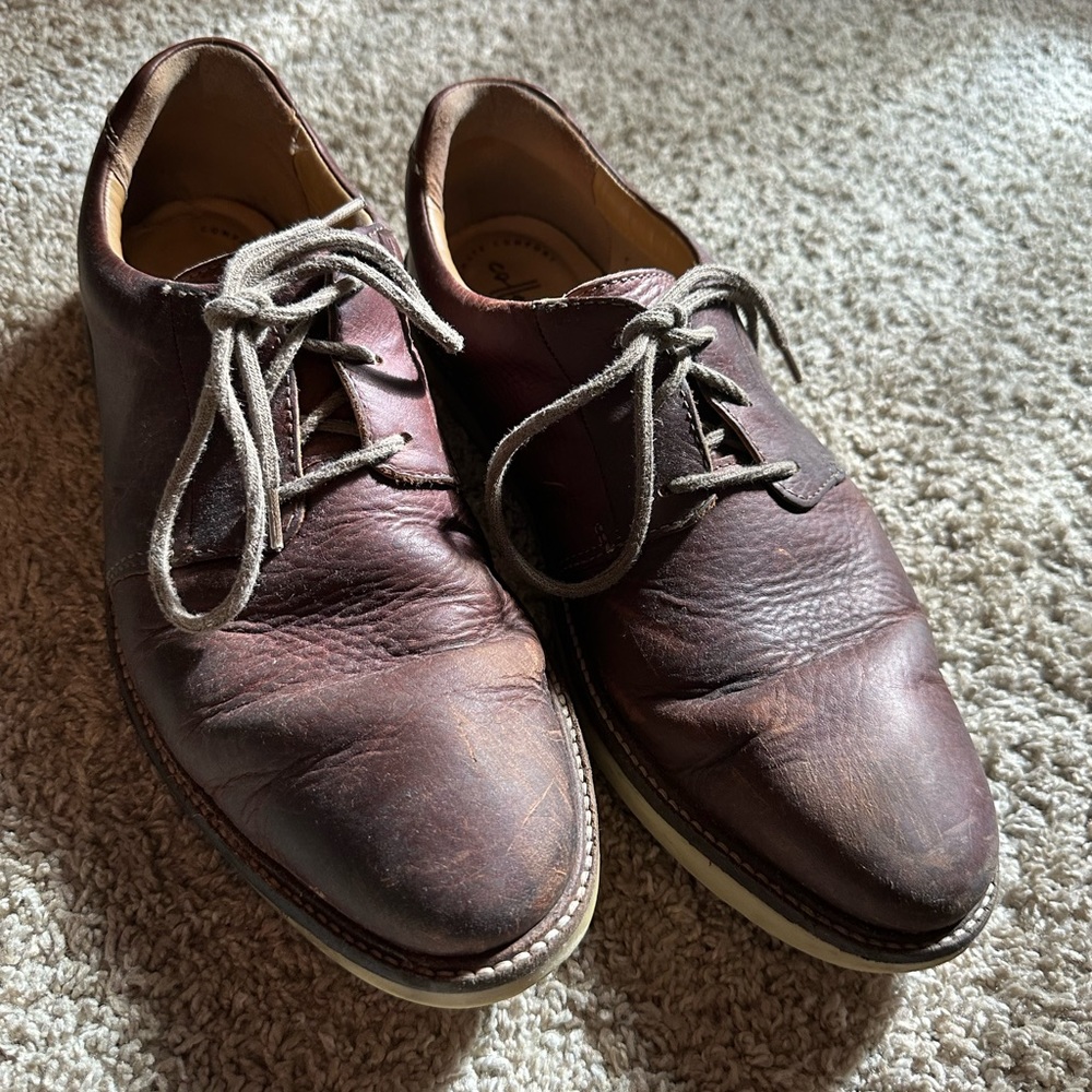 Clarks Leather Dress Shoes - Brown Size 10